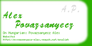 alex povazsanyecz business card